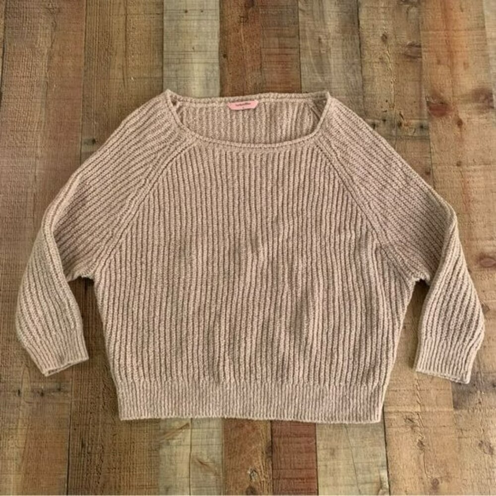 Hunkemoller womens size medium oversized cream and black chunky knit sweater
